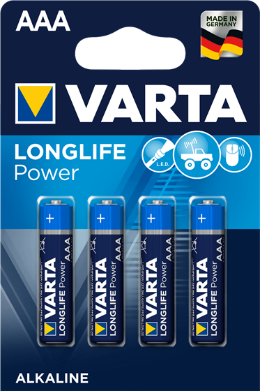 Varta Longlife Power AAA - Einwegbatterie - AAA - Alkali - 1,5 V - 4 Stück(e) - Blau - Mehrfarben (04903 121 194) von Varta