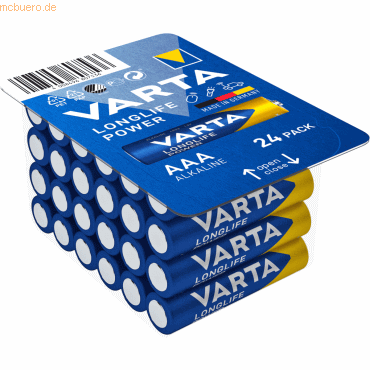 Varta VARTA Longlife Power, Batterie, AAA, Micro, 1,5V, 24Stk von Varta