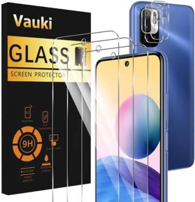 Vauki [5 Stück 3 Stück Schutzfolie für Xiaomi Redmi Note 10 4G/Note 10S 6.43", 9H Härte HD Klares Folie + 2 Stück Schutzfolie für Kameraobjektiv, Frei von Kratzern für Redmi Note 10 4G von Vauki