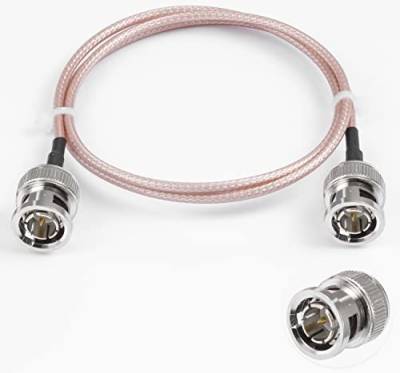 Vecys BNC Männlicher auf BNC Männlicher Kabel 75 Ohm BNC-Männlicher auf Männlicher HD-SDI RG179 HF-Koaxial-Pigtail-Jumper Kabel 23.6"/ 60cm für VCR-Kamera Marine CB-Radio CCTV-Monitor von Vecys