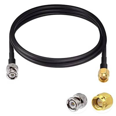 Vecys SMA Männlicher auf BNC Männlicher HF-Koaxialkabel 50 Ohm SMA zu BNC RG58 Jumper Kabel 6.5ft/2m für Antennen Amateurfunk Wireless LAN Geräte Wi-Fi Radios von Vecys