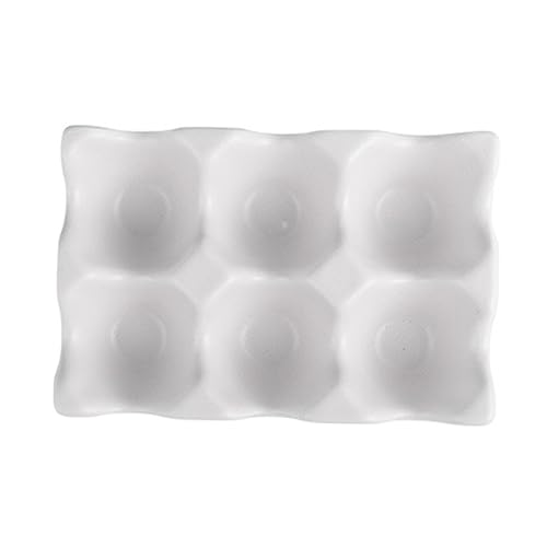Veemoon 6 Aufbewahrungsbehälter für Eier kühlschrankdeo kühlschranklampe Eierhalter aus Porzellan Aufbewahrungsboxen mit Deckel praktische Eierablage -Eierhalter rutschfest Weiß von Veemoon