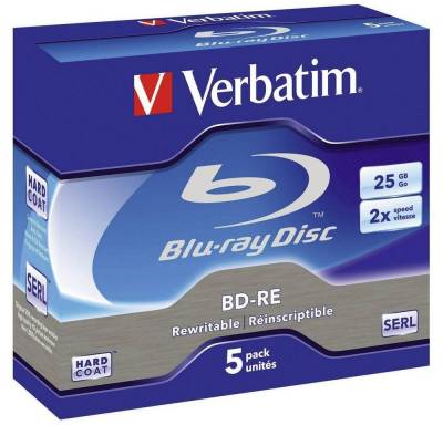 Verbatim Blu-ray-Rohling BLU-RAY BD-RE 25 GB 2x 5er Jewelcase von Verbatim