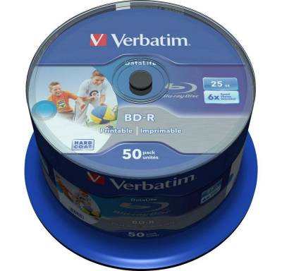Verbatim Blu-ray-Rohling Blu-ray BD-R SL 25GB 6x 50er bedruckbar, Bedruckbar von Verbatim