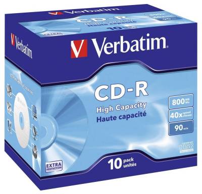 Verbatim CD-Rohling CD-R 800 MB 40x 10er Jewel von Verbatim