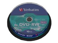 Verbatim DVDVER00072B, DVD-RW, Spindel, 10 Stück(e), 4,7 GB von Verbatim