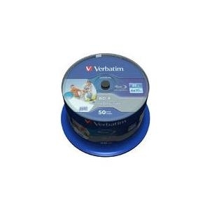 Verbatim DataLife - 50 x BD-R - 25GB 6x - mit Tintenstrahldrucker bedruckbare Oberfläche - Spindel (43812) von Verbatim