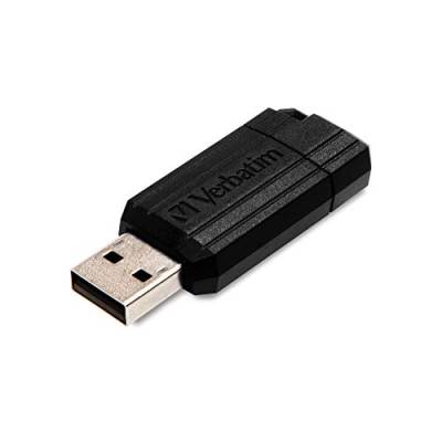 Verbatim PinStripe USB-Stick 32GB, USB 2.0, USB Speicherstick, für Laptop Notebook Ultrabook TV Autoradio, USB 2.0 Stick, Datenstick mit Schiebemechanismus, Schwarz von Verbatim