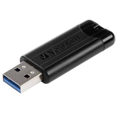 Verbatim USB-Stick 128GB Pin Stripe USB 3 USB-Stick (versenkbarer USB-Anschluss) von Verbatim