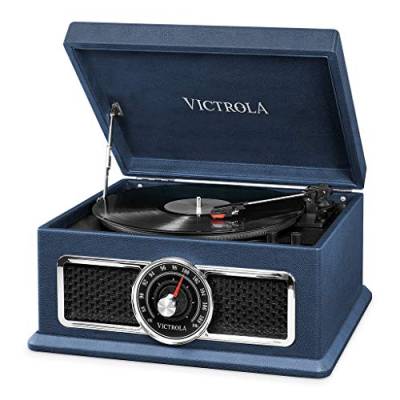 Victrola Plaza 4-in-1 Bluetooth Plattenspieler Music Center VTA-810-BLU-EU von Victrola