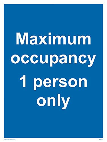 5 Stück – Maximalbelegung 1 Person Only Schild – 150 x 200 mm – A5P von Viking Signs