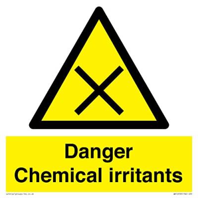 Danger Chemical Irritants Schild – 200 x 200 mm – S20 von Viking Signs