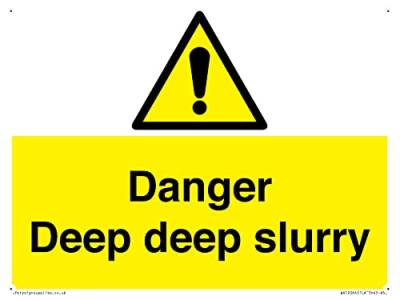 Danger Deep Slurry Schild – 200 x 150 mm – A5L von Viking Signs