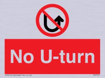 No U-turn Schild - 100 x 75 mm - A7L von Viking Signs