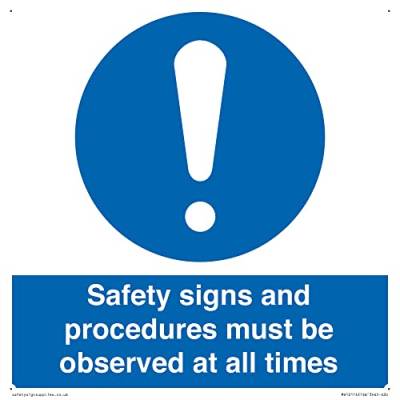 Sicherheitsschild "Safety s and procedures must be obachten at all times" – 200 x 200 mm – S20 von Viking Signs