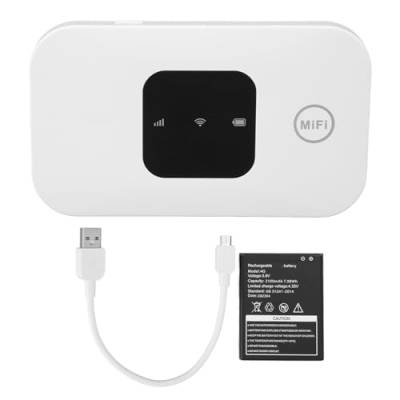 Vikye 4G-WLAN-Router 150 Mbit/s, Kapazität für 10 Benutzer, Micro-SIM-Kartensteckplatz, 2100 MAh, Plug-and-Play, Tragbarer Mobiler WLAN-Hotspot für Europa und Asien von Vikye