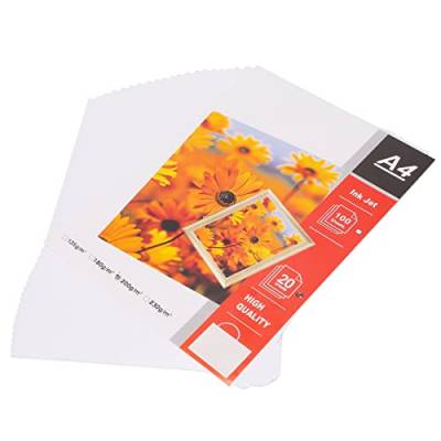 Yoidesu Mattes Fotopapier, 20 Stück 200 G/㎡ A4 8,3 X 11,7 Zoll Druckerpapier, Wasserabweisende, Glänzende Oberfläche, Lichtbeständiges Papier für die Dokumentenerstellung, Heimdruck, Fotodruck von Vikye