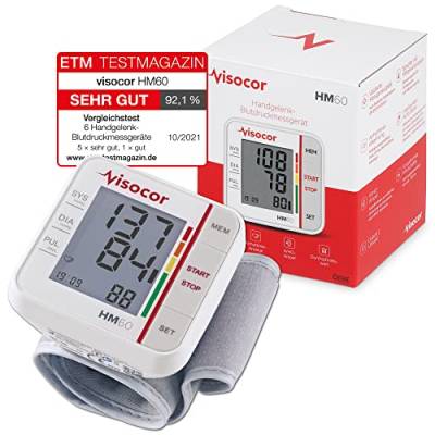 Visocor 22060 Hm60 Blutdruckmessgerät Handgelenk einfach, Präzise und Sicher Blutdruck messen, 1 Stück (1er Pack) von Visocor