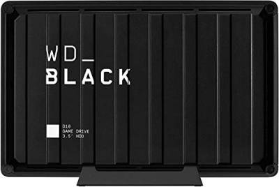 WD_BLACK D10 Game Drive externe Festplatte 8 TB (Übertragungsgeschwindigkeit bis zu 250 MB/s, 7200 U/min und aktive Kühlung, USB Typ-A zum Laden von Gaming-Ausrüstung) Schwarz von WD_BLACK