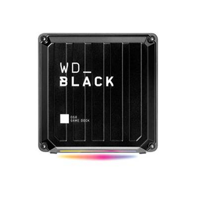 WD_BLACK D50 Game Dock 2 TB (2x Thunderbolt 3 Anschlüsse, DisplayPort 1.4, 2x USB-C, 3x USB-A, Audio Ein/Aus und Gigabit Ethernet anpassbare RGB-Beleuchtung) schwarz von WD_BLACK
