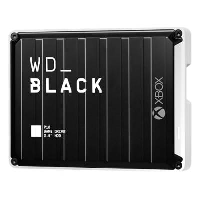 WD_BLACK P10 Game Drive Mechanische Festplatte for Xbox 5 TB (1 Monat Xbox Game Pass Ultimate, Übertragungsgeschwindigkeiten bis 130 MB/s, für Xbox) Schwarz mit weißem Rand von WD_BLACK