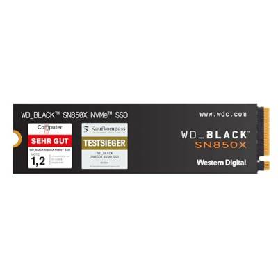 WD_BLACK SN850X NVMe SSD 4 TB interne SSD (Gaming Speicher, PCIe Gen4-Technologie, Lesen 7.300 MB/s, Schreiben 6.600 MB/s) Schwarz, Standard von WD_BLACK