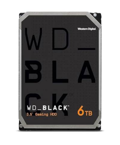 WD_BLACK HDD 6 TB (interne 3,5 Zoll-Gaming-Festplatte, Hochleistungsfestplatte, Performance Desktop HDD - 229 MB/s Lesen, 7.200 U/min, SATA 6 Gbit/s, 128 MB Cache, CMR) Schwarz von WD_BLACK