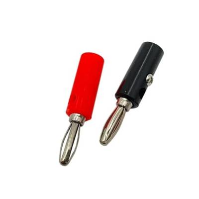 WOMELF 40 Stück 4 mm Bananenstecker Hornstecker Lautsprecher kompatibel mit bis zu 3 mm Durchmesser von Lautsprecherkabeln (Color : 20 Red 20 Black) von WOMELF