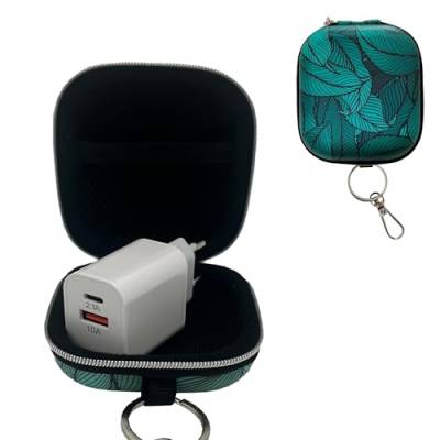 [Pack] USB-C-Ladegerät + kleine Reiseetui mit Design und Schlüsselanhänger, Universal-Steckdose, USB-Ladegerät mit schöner Hülle zum Organisieren, Schützen und Transportieren Ihrer Gadgets von WONDEE