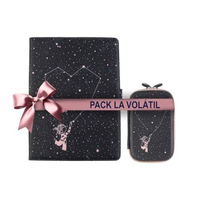 WONDEE La Volatil Universal-Schutzhülle für iPad und Tablet, 24,6 cm (9,7-10,2 Zoll) + Hartschalentasche 6,3 cm (2,5 Zoll), zur Aufbewahrung Ihres Gadgets, originelles Geschenk für Damen von WONDEE
