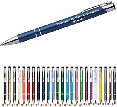 WPRO 100 x Cosima Kugelschreiber, bordeauxrot aus Metall mit Gravur (Neu & alle mit gleicher Wunschgravur) blauschreibend von WPRO