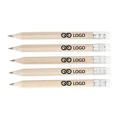 WPRO 100 x kurzer Bleistift Christie mit Logo Druck Aufdruck Werbung Holz Radierer von WPRO