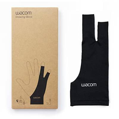 Wacom Drawing Glove – Handschuh zum Zeichnen auf dem Grafik-Display (für Rechts- und Linkshänder, Zeichenhandschuh, schwarz), Black, Unique size von Wacom