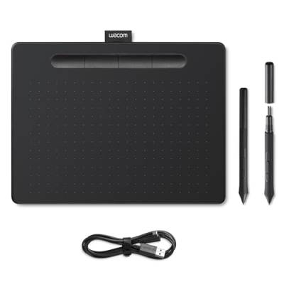 Wacom Intuos Medium Zeichentablett - Tablet zum Zeichnen & zur Fotobearbeitung mit druckempfindlichem Stift schwarz - Ideal für Home-Office & E-Learning von Wacom