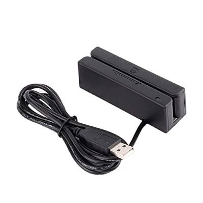 Magnetkartenleser, USB Mini Magnetischer Kreditkartenleser, 3 Spuren Hi Lo Co Magnet Kartenleser für Kassensystem Kassierer Registrierkasse Quickbook von Walfront