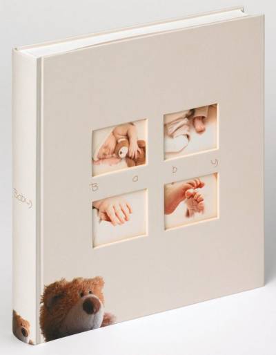 Walther Design Fotoalbum Classic Bear, buchgebundenes Babyalbum, laminierter Kunstdruckeinband, Ausstanzungen von Walther Design