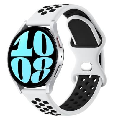 Wanme 20mm Silikon Uhrenarmband, Atmungsaktive Wasserdicht Sport Armband, Schnellverschluss Smartwatch Sport Uhren Ersatzarmband Modisches Zweifarbiges Weiches TPU Uhrenarmbänder von Wanme