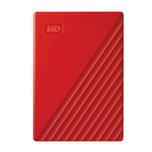 WD My Passport externe Festplatte 2 TB (mobiler Speicher, schlankes Design, herunterladbare Software, automatische Backups, Passwortschutz) Rot - auch kompatibel mit PC, Xbox und PS4 von Western Digital