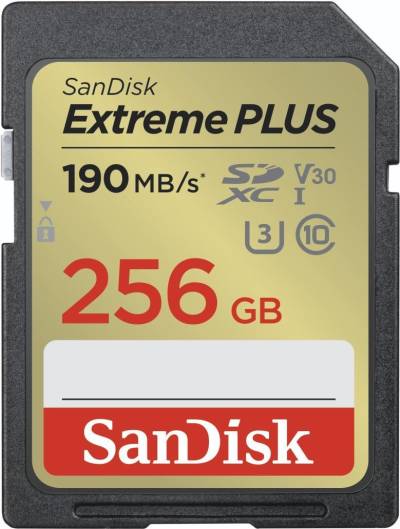 WESTERN DIGITAL EXTREME PLUS 256GB SDHC MEMORY CARD 190MB/S 130MB/S UHS-I CLASS (SDSDXWV-256G-GNCIN) von Western Digital