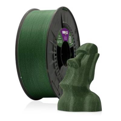 Winkle PLA Glow Army Filament | Pla 1,75 mm | Filamentdruck | 3D-Drucker | 3D-Filament | Farbe grün mit Partikeln | Spule 1000 g von Winkle