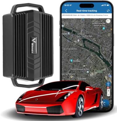 Winnes GPS Tracker Mini Abnehmbarer starker Magnet GPS Tracker Auto Mit Echtzeit Ortung Mehreren Alarmen GPS Tracker Ohne ABO Geeignet für alle Arten von Fahrzeug-Diebstahlschutz von Winnes