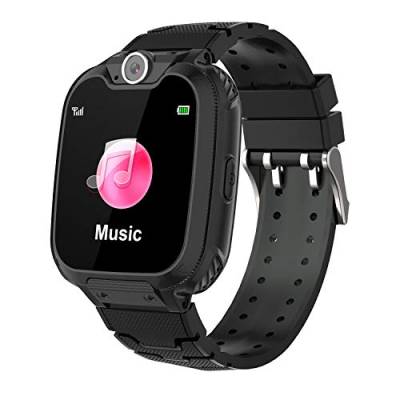 Winnes Smartwatch Kinder, Kinder Smartwatch, Telefon Uhr für Kinder, mit 2-Wege-Anruf, Musik, 7 Spiele, Kamera, Wecker, Smartwatch für Jungen und Mädchen 3-12 Jahre (Schwarz) von Winnes