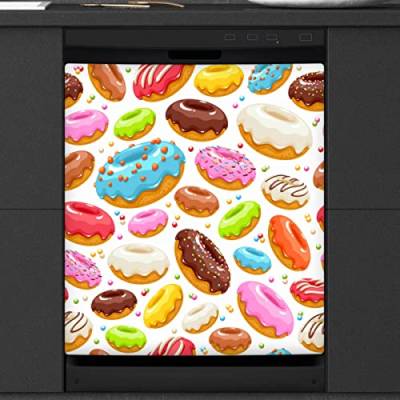 Bunte Donuts Geschirrspüler Magnetabdeckung Küche Dekor Donuts Niedliche Front Geschirrspüler Kühlschrank Magnetische Abdeckung Aufkleber Gerät Dekorative Abdeckung 23 x 26 Zoll von WowPrint