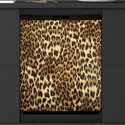 Leopard Geschirrspüler Magnetabdeckung Küche Dekor Leopard Print Front Geschirrspüler Kühlschrank Magnetische Abdeckung Aufkleber Gerät Dekorative Abdeckung 23 x 26 Zoll von WowPrint