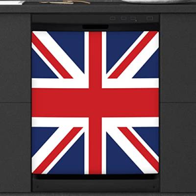 Magnetische Abdeckung, britische Flagge, Geschirrspüler, Küche, Dekoration, britische Flagge, Muster, Front, Geschirrspüler, Kühlschrank, magnetische Abdeckung, Aufkleber, Gerät, dekorative Abdeckung, 58 x 66 cm von WowPrint