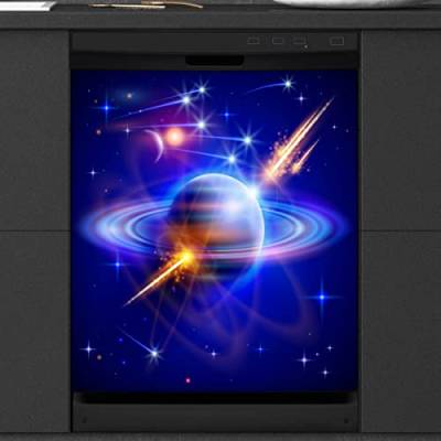 Universe Planet Geschirrspüler Magnetische Abdeckung Küche Dekor Galaxy Planet Front Geschirrspüler Kühlschrank Magnetische Abdeckung Aufkleber Gerät Dekorative Abdeckung 23 x 26 Zoll von WowPrint