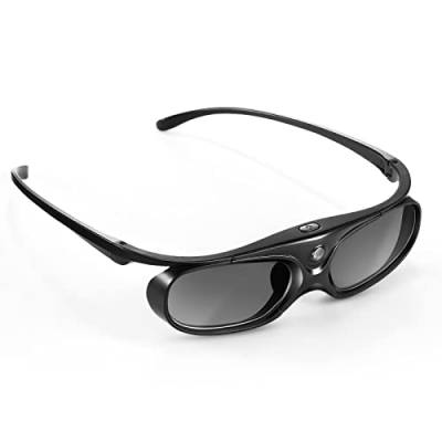 Wowlela 3D-Brille, Wiederaufladbare 3D Active Shutter Brille für alle DLP Link 3D Projektoren,Active Shutter 3D DLP Link Wiederaufladbare 3D-Brille kompatibel mit BenQ,Optoma,Viewsonic DLP-Projektor von Wowlela