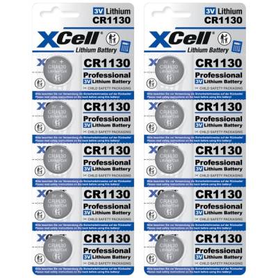 10x XCell Lithium-Knopfzelle CR1130 (2x 5er-Blister) von XCell