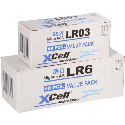 80 Batterien 40x XCell LR03 Micro AAA + 40x XCell LR6 Mignon AA von XCell