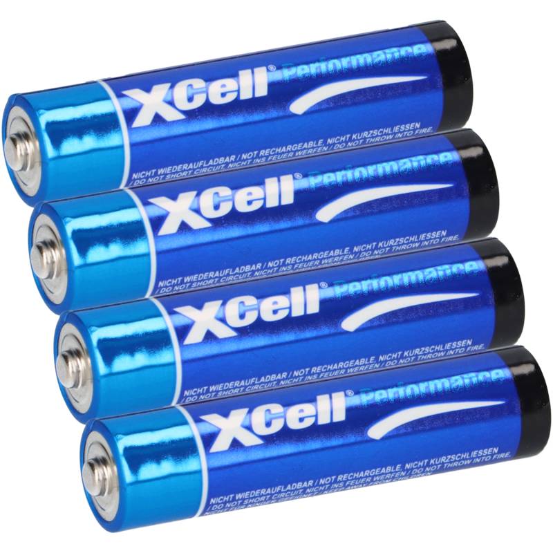 XCell 4er Folie LR03 Micro Super Alkaline Batterie AAA von XCell